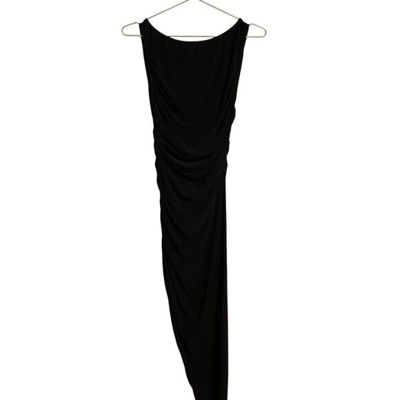 Norma Kamali Tara Side Drape Gown Black Size Small NWT - Picture 5 of 7
